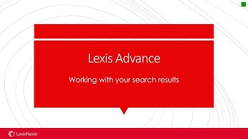 Sort, filter and narrow your results | Lexis Advance