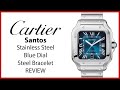 ▶Cartier Santos Blue Dial Stainless Steel Bezel & Bracelet 40mm - REVIEW WSSA0030