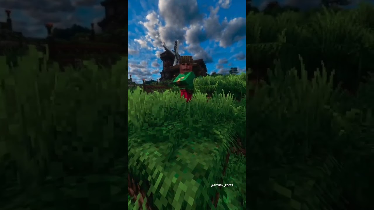 A peaceful village with a large windmillf TerraForged (1.18.2) + Conquest Reforged🐍🛠️ 