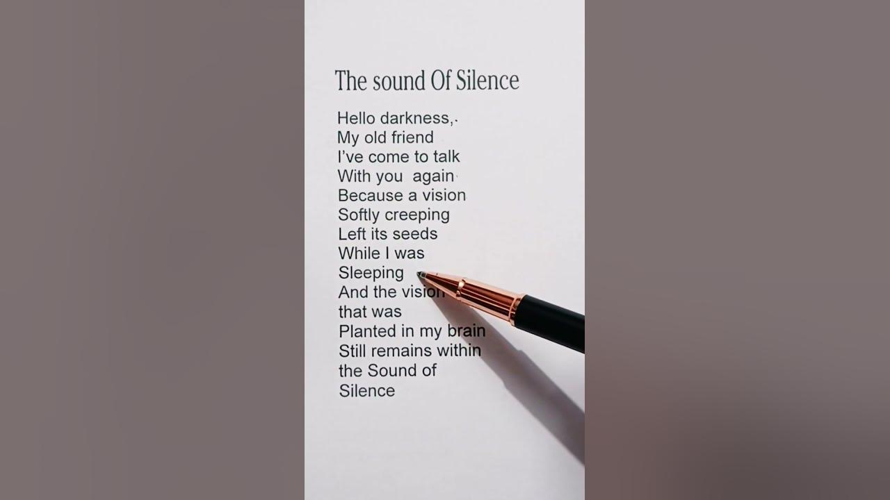 The sound of silence lyrics  Song : Simon & garfunkel