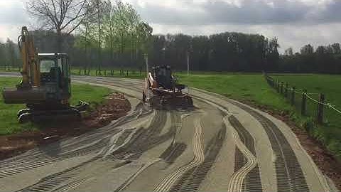 SharpGrade 2.2 laser grader on Case TV380  with Leica iGG4 control system, Belgium