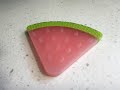 Nuby 100% Silicone Baby Teether - Watermelon-Shaped Teething Toy - Soft Textured Gum Massager - Easy