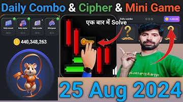 25 Aug 2024 Daily Combo Card, Cipher Code & Mini Game | Today Hamster Kombat Combo Cipher Mini Game