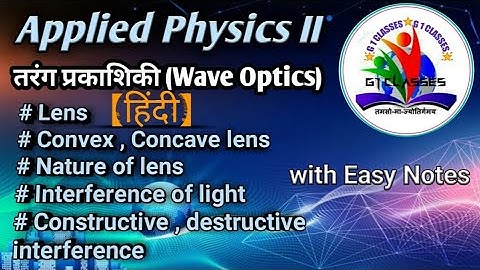 Applied physics-II(अनुप्रयुक्त भौतिकी-II)//( Wave Optics) तरंग प्रकाशिकी