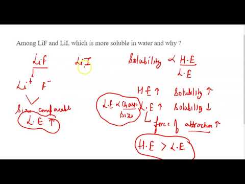 Video: Varför är LiF inte lösligt i vatten?