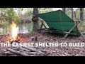 Easy Overnight Shelter Build With Minimal Gear - The Poachers Camp