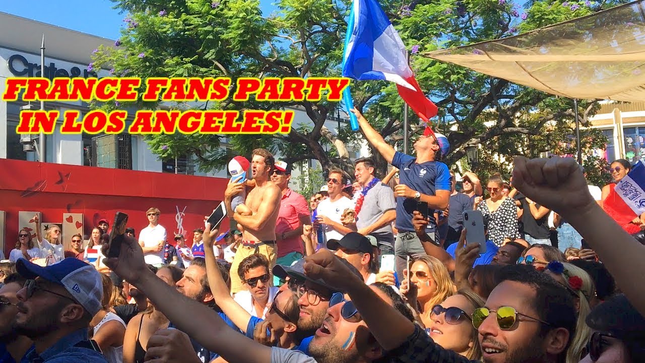 FRANCE FANS IN LOS ANGELES REACT FRANCE VS CROATIA WORLD CUP FINAL 4-2!