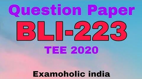 BLI 223 BLIS previous question paper MCQ type pattern First Time in BLIS IGNOU Bachelor of library