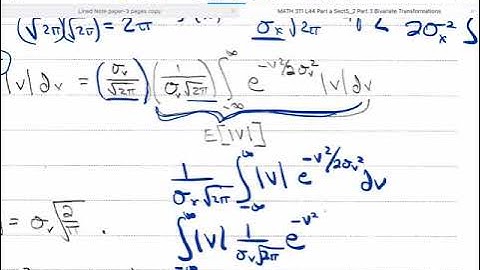 Probability Theory L44a Section 5.2 Part 3 Bivariate Transformations