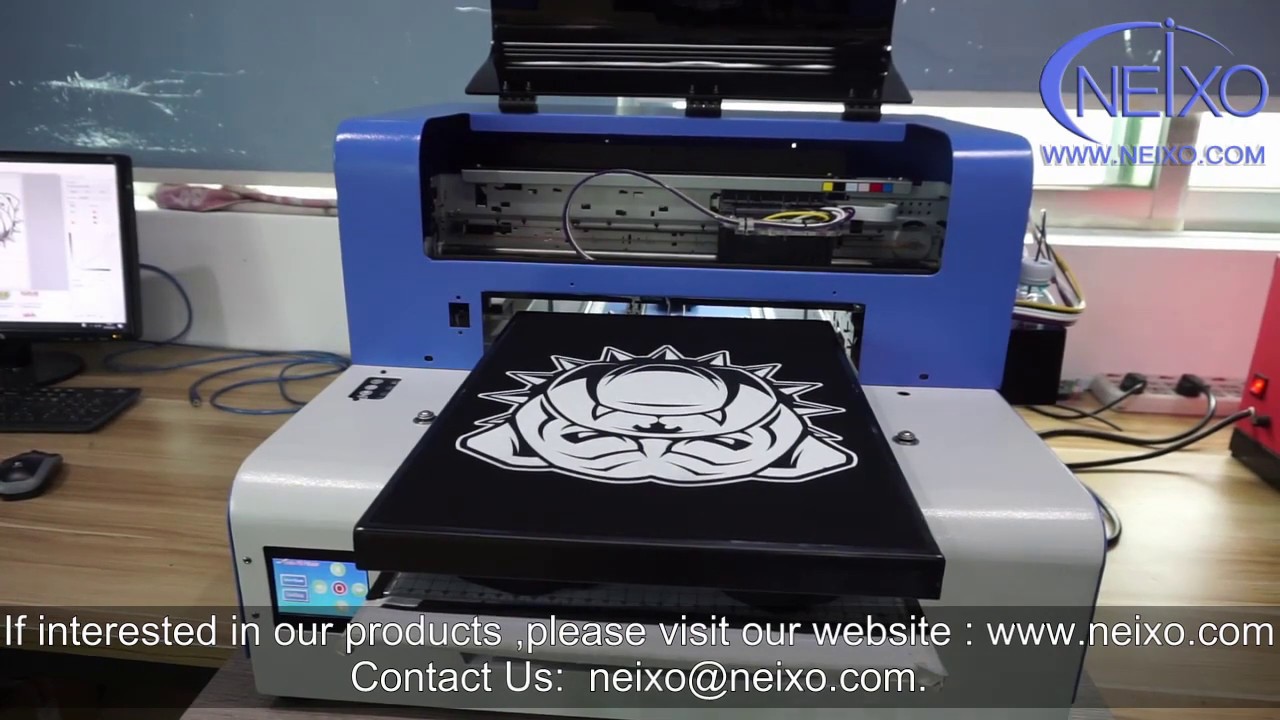 A3 Size Direct to garment printer for Black T shirt printing - YouTube