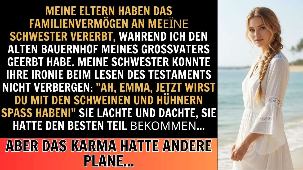 Meine Eltern haben das Familienvermögen an meine Schwester vererbt, während ich die alte Farm geerbt