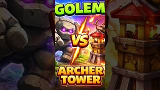 Golem vs Archer tower ⭐⭐⭐ #coc #attack #shorts