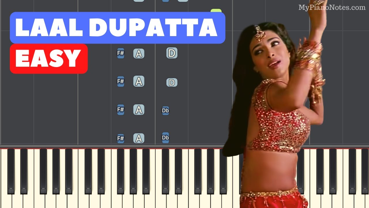 Lal Dupatta Piano Tutorial with Chords Bollywood Song YouTube
