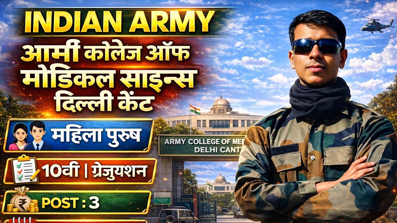 ✅आर्मी कॉलेज मेडिकल दिल्ली कैंट भर्ती 2026😱Army College of Medical Sciences (ACMS) Delhi Cantt 2026