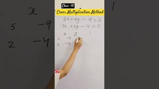 Solve Linear pair of equations by Cross Multiplication Method #shorts 😅