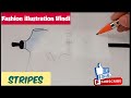How to make stripes design // Fashion illustration // Stripes dress (2021)