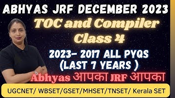 UGC NET Computer Science | TOC and Compiler Design PYQs| 2023 - 2017| Part 4 | Rashmi  Vishwakarma