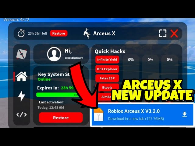 Arceus X New Update v3.2.0, Better than Fluxus Executor,Delta & Codex  Executor