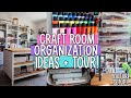 Genius craft storage organizing  decluttering tips  craft room office  youtube studio tour 2024