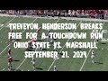 TreVeyon Henderson Breaks Free for a Touchdown Run. Ohio State Vs. Marshall. September 21, 2024