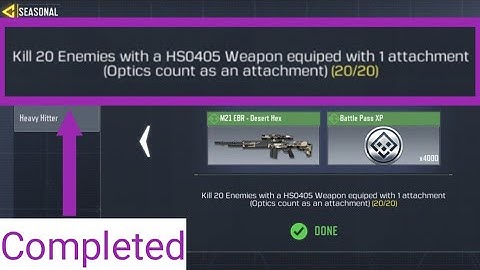 Kill 20 Enemies with HS0405 Weapon Equiped with 1 Attachment