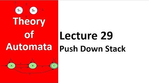 Push Down Stack in Autoamta | Push Down Automata | Pushdown Automata | Pushdown Example Lecture 29