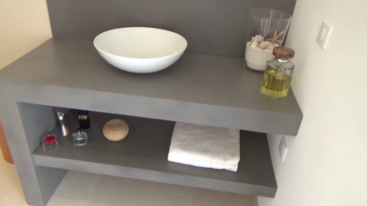 Meuble de salle de bain design en béton ciré atlantic bain youtube