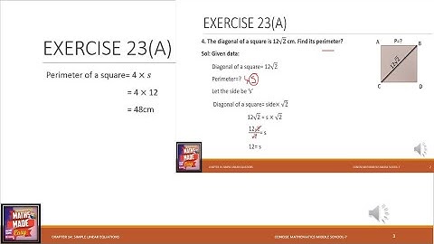 How to Perimeter of a square || Diagonal of a SQUARE || MENSURATION || MATHS MADE EASY