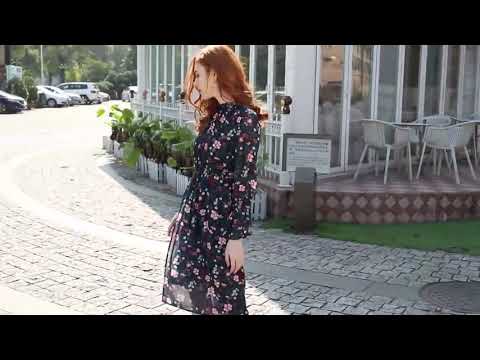 black long sleeve maxi dress casual