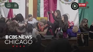 Mexico City lawmakers brawl on Congress floor