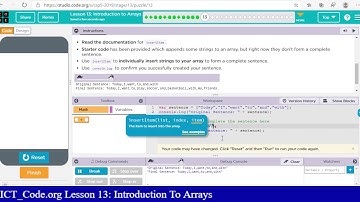 Introduction to Arrays Lesson 13.13 Answers Code.org CS Principles