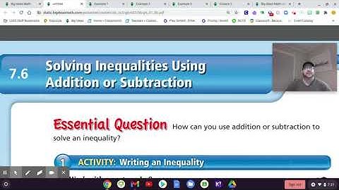 7.6 Video - Solving Inequalities Using Addition and Subtraction Big Ideas G6