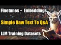 How to create datasets for finetuning from multiple sources improving finetunes with embeddings