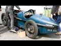 Incroyable prewar race cars startup sound  vintage revival montlhry  amilcar c6 alta brooke