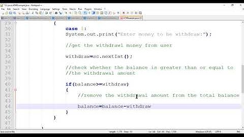 ATM Machine Operation Using Java | Learn Java Program for Beginner