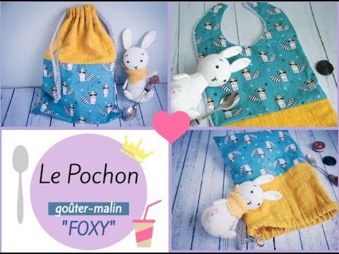 Projet couture pour enfant : cousez un pochon goûter malin évolutif en  bavoir 