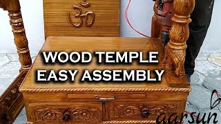 YT90 Easy Assembly - Handcrafted Wooden Mandir for Home & Office @Aarsun
