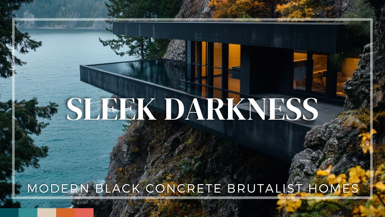 Sleek Darkness Modern Black Concrete Brutalist Homes YouTube