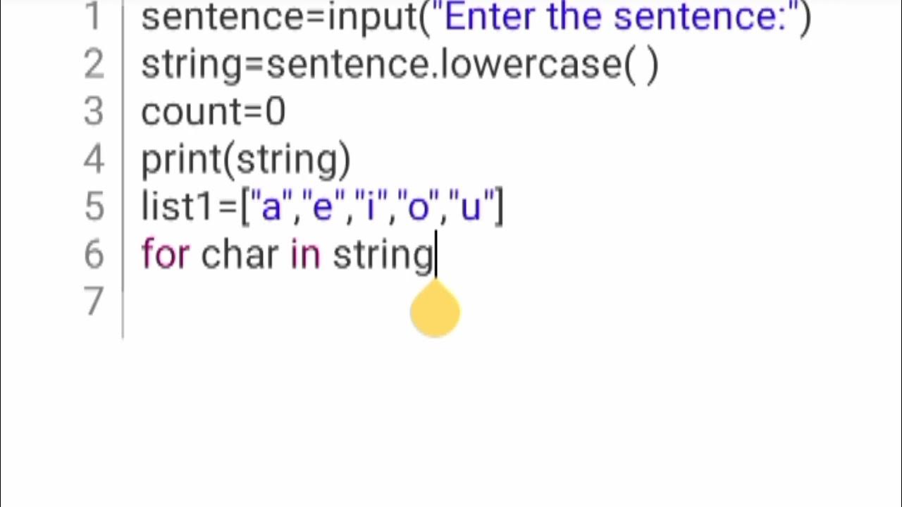 Python Program To count Wovels In Given Sentence - YouTube