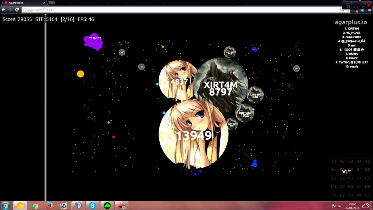 Agar.io - Split running