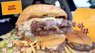 MUKBANG EATING HEAVY HANDED CHEESEBURGERS & LOADED SAUCY FRIES REAL EATING SOUNDS ASMR