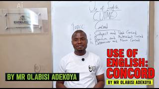 (Part 1) JAMB USE OF ENGLISH : CONCORD