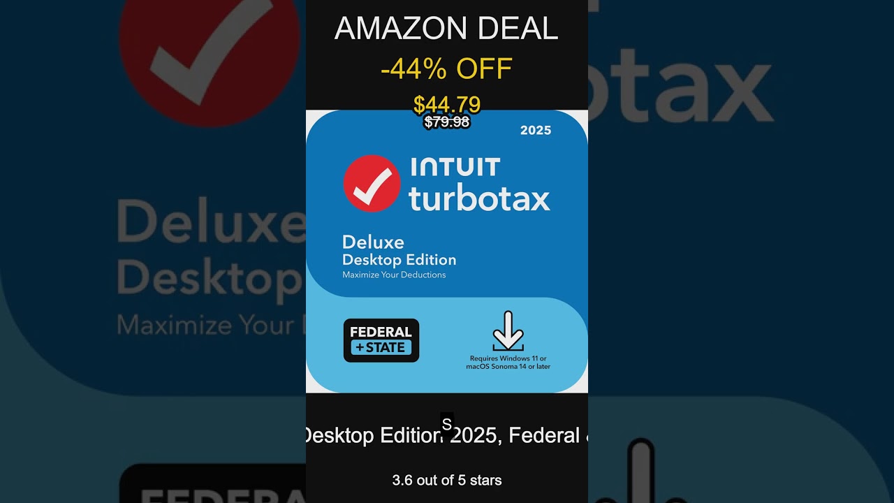 TurboTax Deluxe 2025 Desktop Edition for Easy Federal and State Tax Filing on PC and Mac