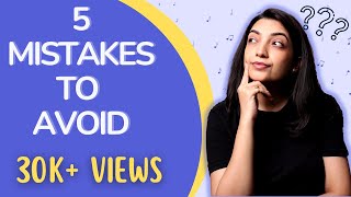 Common mistakes you should avoid | Sayali Tank