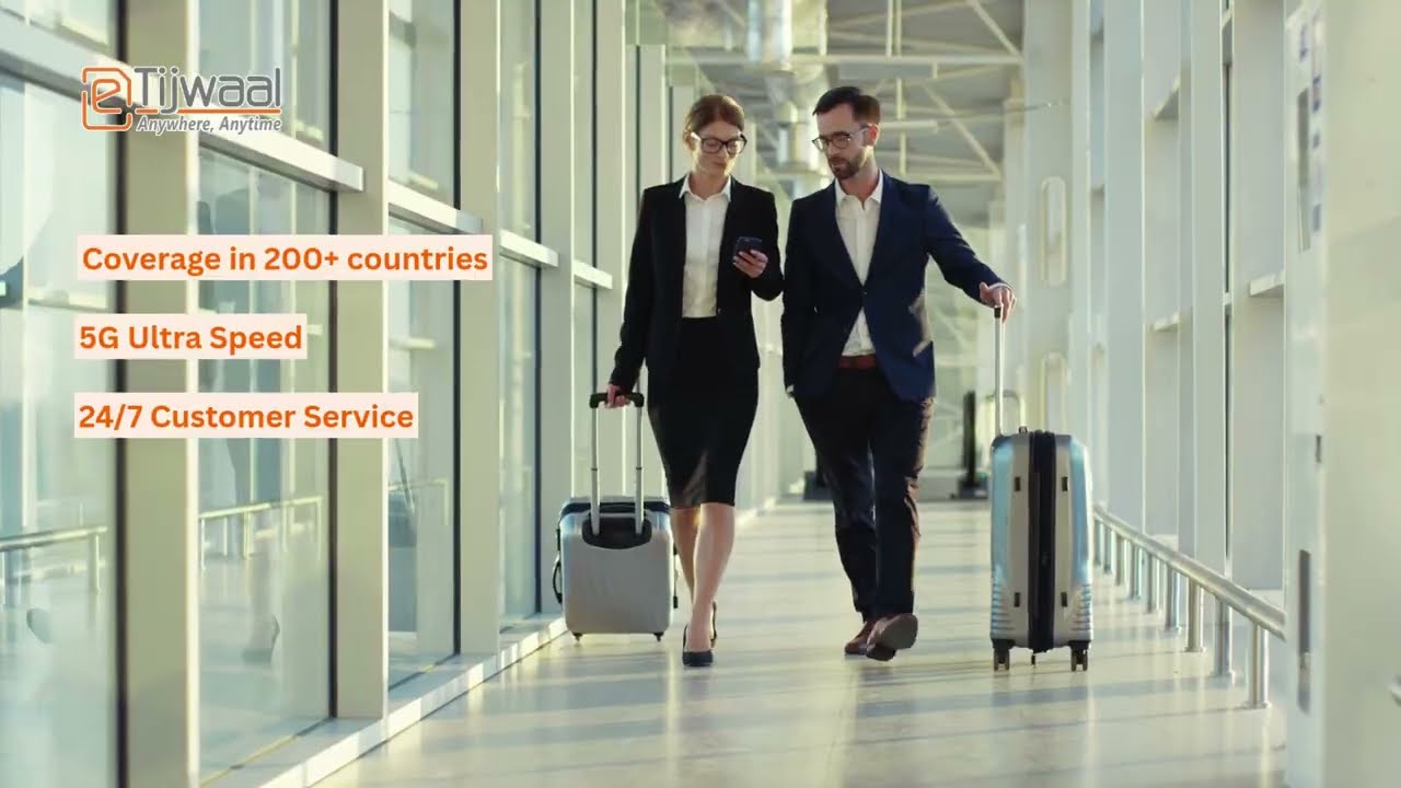 eTijwaal Global Travel eSIMs with Unlimited Internet Data - No Roaming Charges - 5G Speed 