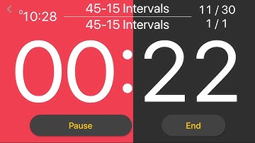 30 x (45 seconds - 15 seconds) intervals by Interval Timer: Custom Workout app