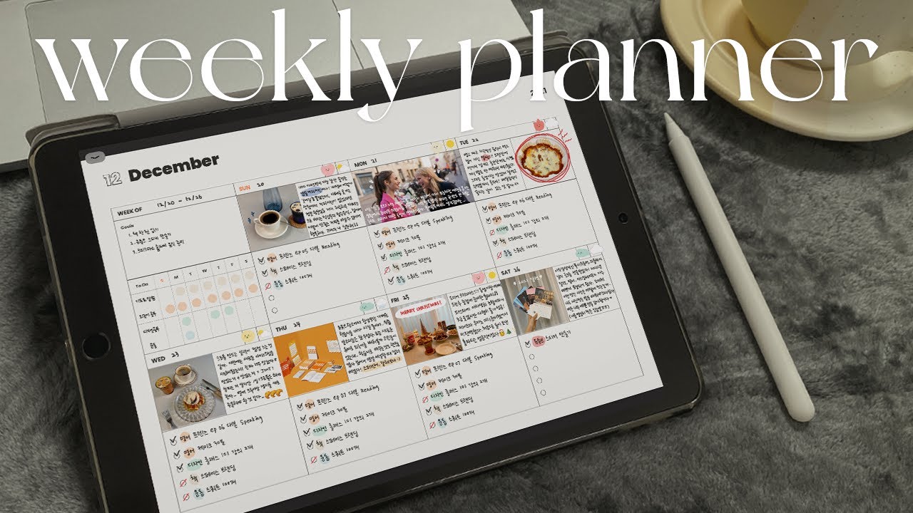 아이패드로 꽉 찬 일주일을 보내는 방법 ✦ Weekly Planner📝 (feat. Weather stickers)