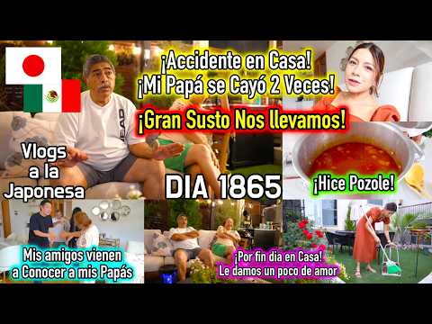 ¡GRAN SUSTO! 😨 Mi PAPÁ SE CAYÓ 😩 + Visita de Amigos HICIMOS POZOLE JAPÓN - Ruthi San ♡ 13-08-26