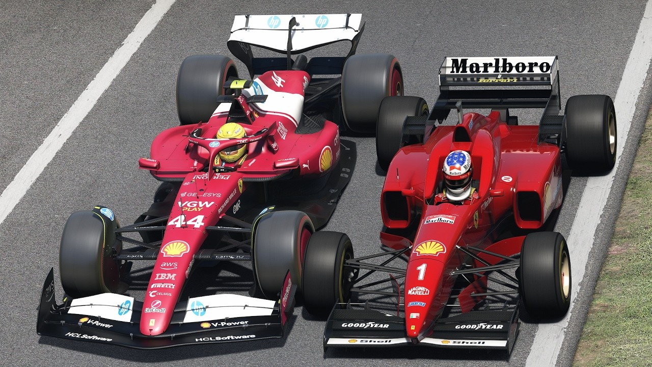 Lewis Hamilton vs Michael Schumacher | 2025 Ferrari SF-25 vs 1996 Ferrari F310 | F1 at Monza
