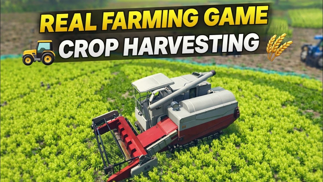 Real Farming Game 🚜 | Crop Harvesting with Big Machine | Farming Simulator Gameplay